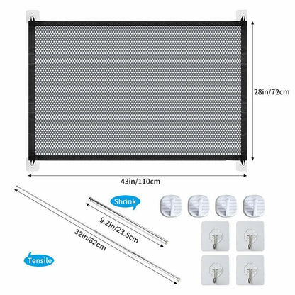 Pets Safety Gate Mesh Fence Magic Portable Guard Net Stairs Doors