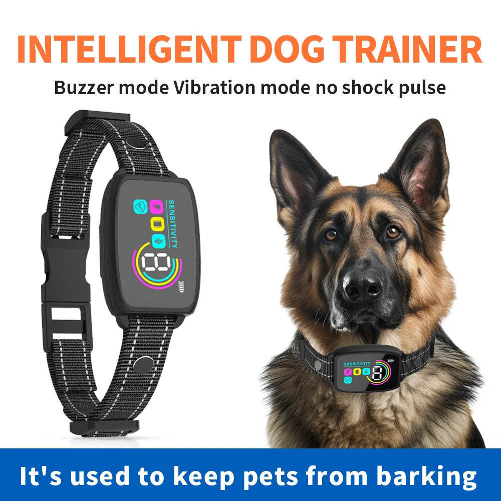 Smart Anti-Bark Dog Collar | Rechargeable & Waterproof with HD Display