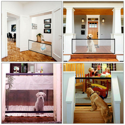 Pets Safety Gate Mesh Fence Magic Portable Guard Net Stairs Doors